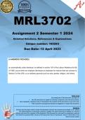 MRL3702 Assignment 2 (COMPLETE ANSWERS) Semester 1 2024 - DUE 12 April 2024