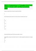 Math Congruency in Triangles Unit Test, PART 1 Exam with verified solutions 2024.