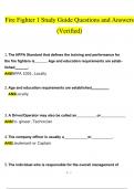 Fire Fighter 1 Study Guide  Questions and Answers 2024 / 2025 | 100% Verified Answers