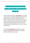 IAHSS Advanced Exam Study Guide Latest 2024 | Download to Score A+ 