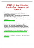 CRCST 150 Exam | Question Practice Test | Answered and Graded A