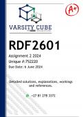 RDF2601 Assignment 2 (ANSWERS) 2024 (752220)- DISTINCTION GUARANTEED