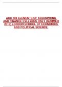 ACC 100 ELEMENTS OF ACCOUNTING  AND FINANCE SYLLYBUS ONLY (SUMMER  2008) LONDON SCHOOL OF ECONOMICS  AND POLITICAL SCIENCE