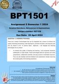 BPT1501 Assignment 5 (COMPLETE ANSWERS) Semester 1 2024 (627159) - DUE 22 April 2024