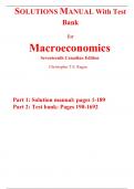 Solutions Manual With Test Bank for Macroeconomics 17th Canadian Edition By Christopher T.S. Ragan (All Chapters, 100% Original Verified, A+ Grade)