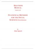 Solutions Manual for Statistical Methods for the Social Sciences 5th Edition By Alan Agresti (All Chapters, 100% Original Verified, A+ Grade)