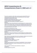 HESI Comprehensive B, Comprehensive Exam A, 2020 exit v 2