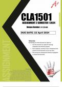 CLA1501 assignment assignment solutions semester 1 2024 (QUIZ)