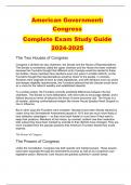 American Government: Congress Complete Exam Study Guide 2024-2025