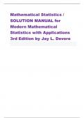 Mathematical Statistics / SOLUTION MANUAL for Modern Mathematical Statistics with Applications 3rd Edition by Jay L. Devore