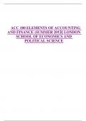 ACC 100 ELEMENTS OF ACCOUNTING AND FINANCE (SUMMER 2013) LONDON SCHOOL OF ECONOMICS AND POLITICAL SCIENC