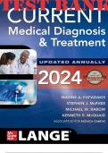TEST BANK for CURRENT Medical Diagnosis and Treatment 2024 63rd Edition by Maxine A. Papadakis; Stephen J. McPhee; Michael W. Rabow; Kenneth R. McQuaid; Monica Gandhi