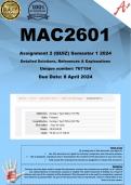 MAC2601 Assignment 2 (COMPLETE ANSWERS) Semester 1 2024 (767154) - DUE 8 April 2024 ;