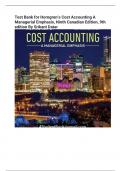 Test Bank for Horngren’s Cost Accounting A  Managerial Emphasis, Ninth Canadian Edition, 9th  edition By Srikant Data
