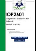 IOP2601 Assignment 2 (QUALITY ANSWERS) Semester 1 2024