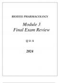 BIOD351 PHARMACOLOGY MODULE 3 CARDIOLOGY & NEPHROLOGY FINAL EXAM REVIEW Q & A