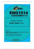 ENG1514 ASSIGNMENT 1 DUE 2 MAY 2024 ALL QUESTION ANSWERED
