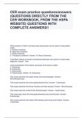 CER exam practice questions/answers (QUESTIONS DIRECTLY FROM THE CER WORKBOOK, FROM THE HSPA WEBSITE) QUESTIONS WITH COMPLETE ANSWERS!!