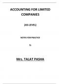 Accounting limited companies all topical past paper questions combined along with notes for AS level