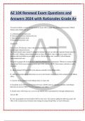 AZ 104 Renewal Exam Questions and Answers 2024 with Rationales Grade A+
