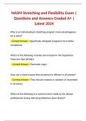 NASM Stretching and Flexibility Exam | Questions and Answers Graded A+ | Latest 2024