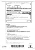 Pearson Edexcel  Advanced Level  Physics  AS/A-level UNIT  5: Thermodynamics, Radiation, Oscillations and Cosmology January 2024 Authentic Marking Scheme Attached