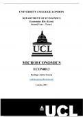 ECON0013 (Microeconomics) Term 1 Summary - UCL Economics BSc Second Year