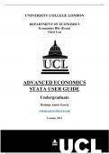 Advanced Economics STATA User Guide - (ECON0019 / ECON0021 / ECON0022) - UCL Economics BSc Third Year