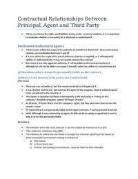 Agency Law - Contractual Relationships Between Principal, Agent and Third Party