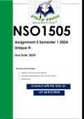 NSO1505 Assignment 3 (PORTFOLIO QUALITY ANSWERS) Semester 1 2024