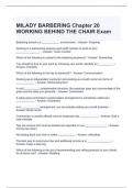 MILADY BARBERING Chapter 20 WORKING BEHIND THE CHAIR Exam Questions and Answers
