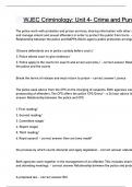 WJEC Criminology Unit 4- Crime and Punishment Questions and answers latest update