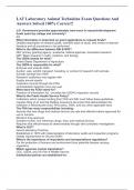 LAT Laboratory Animal Technician Exam Questions And Answers Solved 100% Correct!!