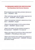 PA EMISSIONS INSPECTOR CERTIFICATION Test Questions And Correct Answers