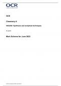 Ocr A Level Chemistry Paper 2 2023: H432/02: Synthesis and analytical techniques mark scheme