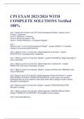 CPI EXAM 2023/2024 WITH  COMPLETE SOLUTIONS Verified  100%