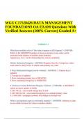 WGU C175/D426 DATA MANAGEMENT FOUNDATIONS OA EXAM Questions With Verified Answers (100% Correct) - Latest Update 2024/2025Graded A+ 