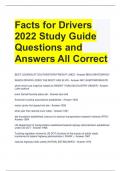 Facts for Drivers 2022 Study Guide Questions and Answers All Correct