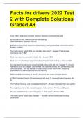 Facts for drivers 2022 Test 2 with Complete Solutions Graded A+