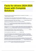 Facts for drivers 2024-2025 Exam with Complete Solutions