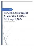 FIN3702 Assignment 2 Semester 1 2024 - DUE April 2024
