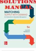 SOLUTIONS MANUAL for Matching Supply with Demand, An Introduction to Operations Management, 5th Edition by Gerard Cachon