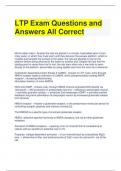 LTP Exam Questions and Answers All Correct