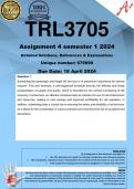 TRL3705 Assignment 4 (COMPLETE ANSWERS) Semester 1 2024 (675690) - DUE 18 April 2024