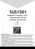  SUS1501 Assignment 6 (ANSWERS) Semester 1 2024 - DISTINCTION GUARANTEED