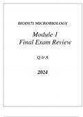 BIOD171 ESSENTIALS IN MICROBIOLOGY MODULE 1 INTRODUCTION FINAL EXAM REVIEW Q & A