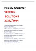 Hesi A2 Grammar VERIFIED SOLUTIONS  2023//2024