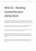 HESI A2 - Reading  Comprehension 2023//2024