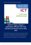 IGCSE ICT Theory- Chapter 6 Applications (difficult) (with mark indication) All Answers Correct 2024-2025.