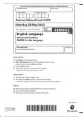 Pearson Edexcel GCE English Language Advanced subsidiary Paper 2(8EN0/02: Child Language)June 2023 Question paper